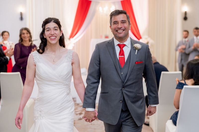 Exiting After the Western Ceremony at Our Wedding