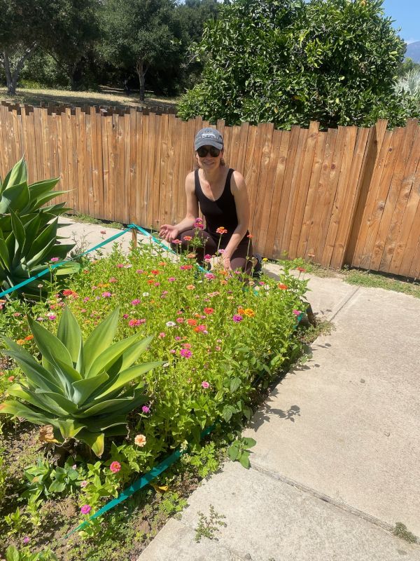 Christine with Her Flower Garden Patch