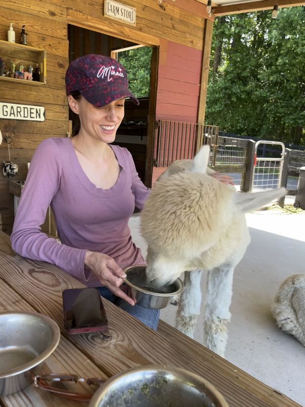 Rachel with an Alpaca