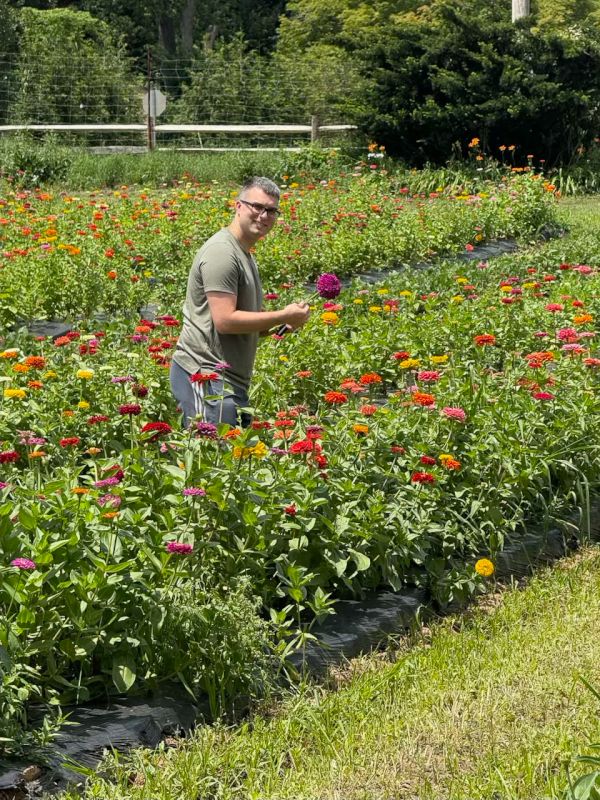 AJ Picking Flowers at a Local Farm