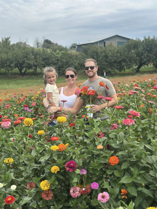 Picking Flowers at Our Favorite Apple Orchard