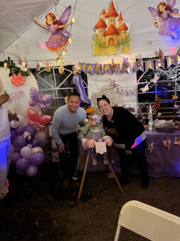 With our Niece at Her First Birthday Party - Rachel Made the Smash Cake!