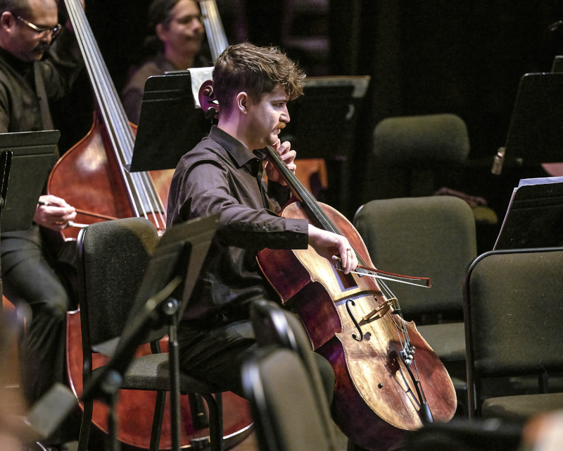 Michael Warming up Before a Yakima Symphony Concert
