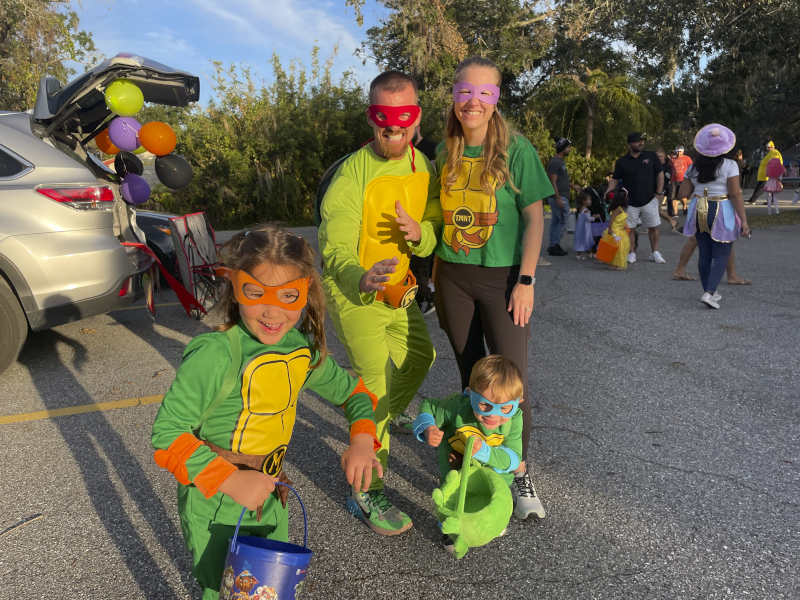 Family Halloween as Ninja Turtles