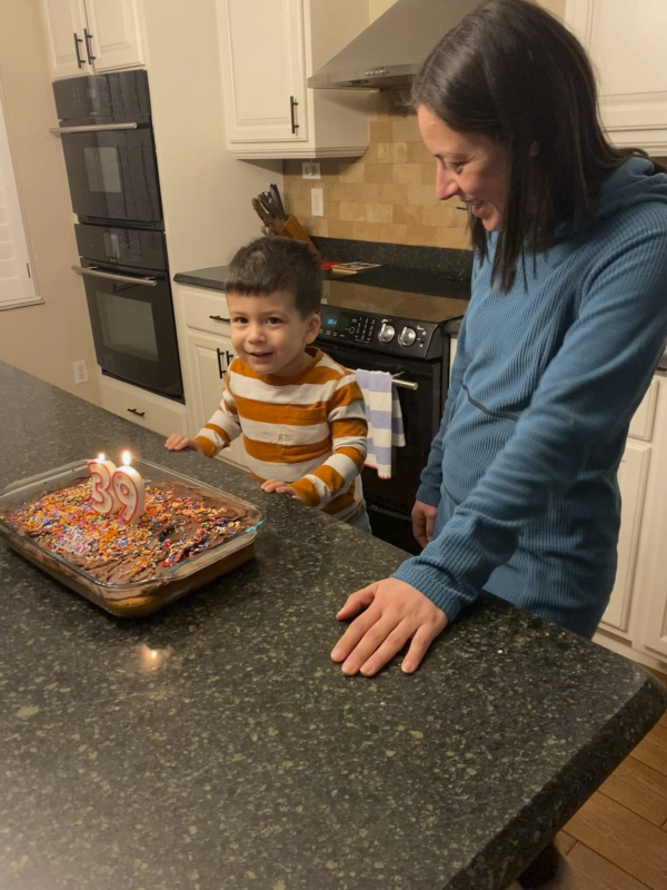 Monroe Helping Aunt 'Pammy' Blow Out Her Birthday Candles